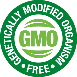 Non-GMO emblem — BloodPril® carries a transparent, GMO-free label